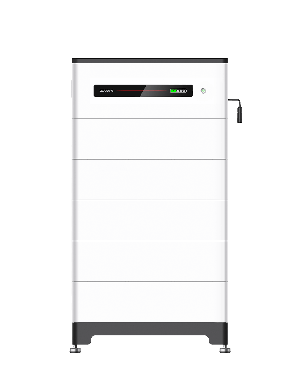 Офіційне сімейне зображення високовольтної батареї GoodWe Lynx Home F PLUS+; LX F13.1-H складається з чотирьох модулів LX F3.3-H
